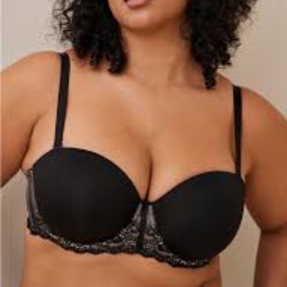 torrid Other - TORRID Lightly Lined Multiway Strapless Bra - Smooth Black